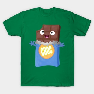 Cute happy chocolate candy bar cartoon character T-Shirt